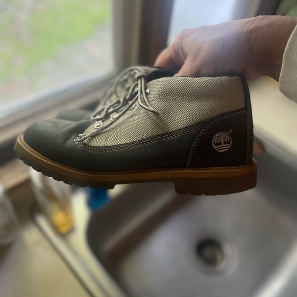 Timberland Two-Tone Blue Gray  Lace-Up Boots 7 - Picture 1 of 7